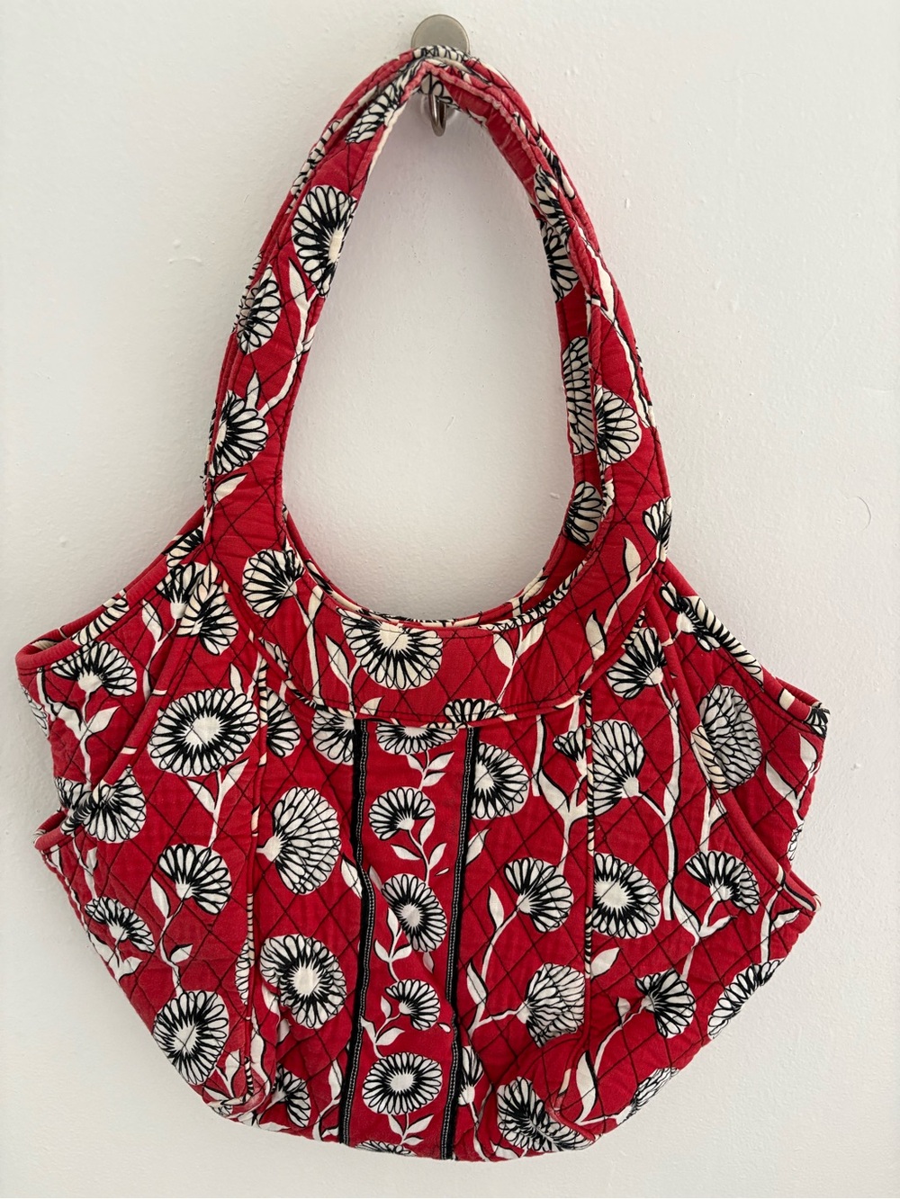 Vera Bradley Red Quilted Floral Shoulder Bag